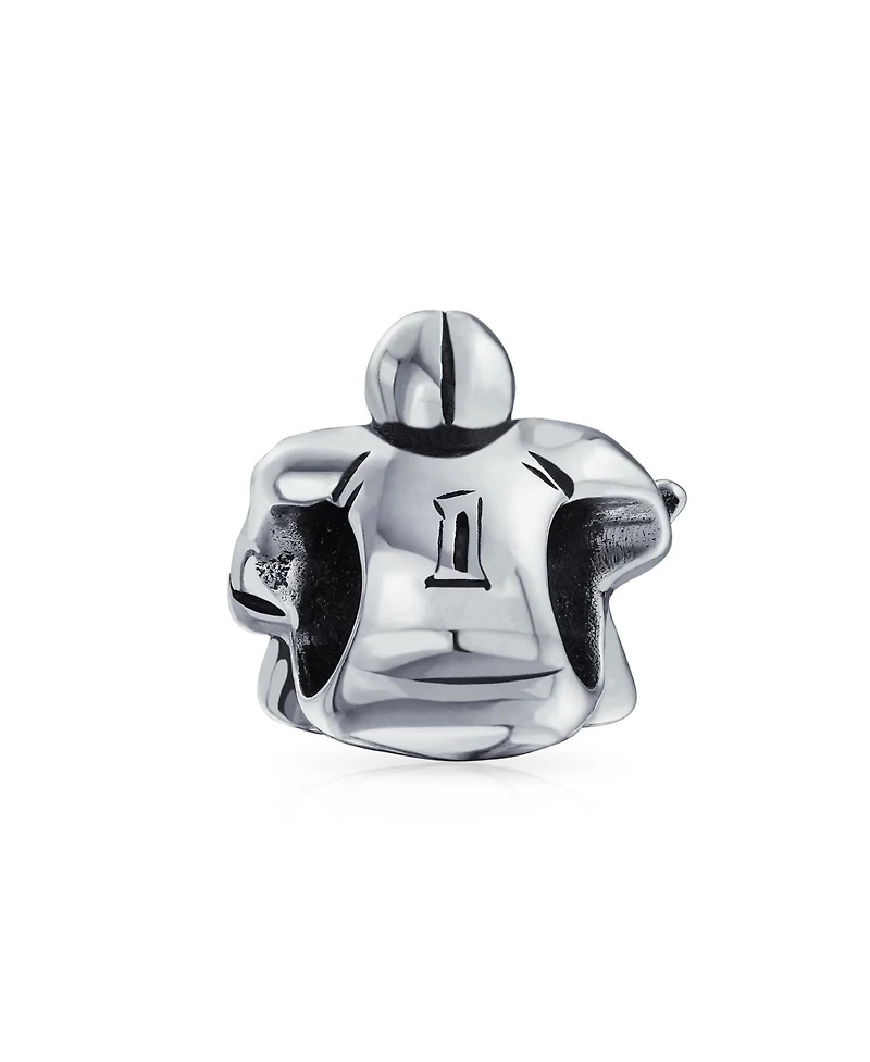 Bling Jewelry Ice Hockey Goalie Sports Team Charm Bead .925 Sterling Silver for Bracelet