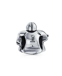 Bling Jewelry Ice Hockey Goalie Sports Team Charm Bead .925 Sterling Silver for Bracelet