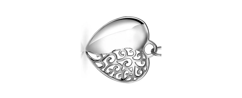 Bling Jewelry Inspirational Words Heart Shape Mother Daughter Forever Pendant Necklace Sterling Silver