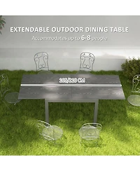 Outsunny Extendabl Outdoor Dining Table, Aluminum Frame Garden Table,