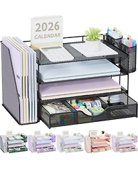 Gnuadz Desk Organizer File Holder 4-Tier Drawer Pen Paper Storage