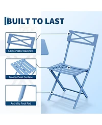 gaomon Patio 3-Piece Bistro Set Metal Folding Outdoor Table Chairs