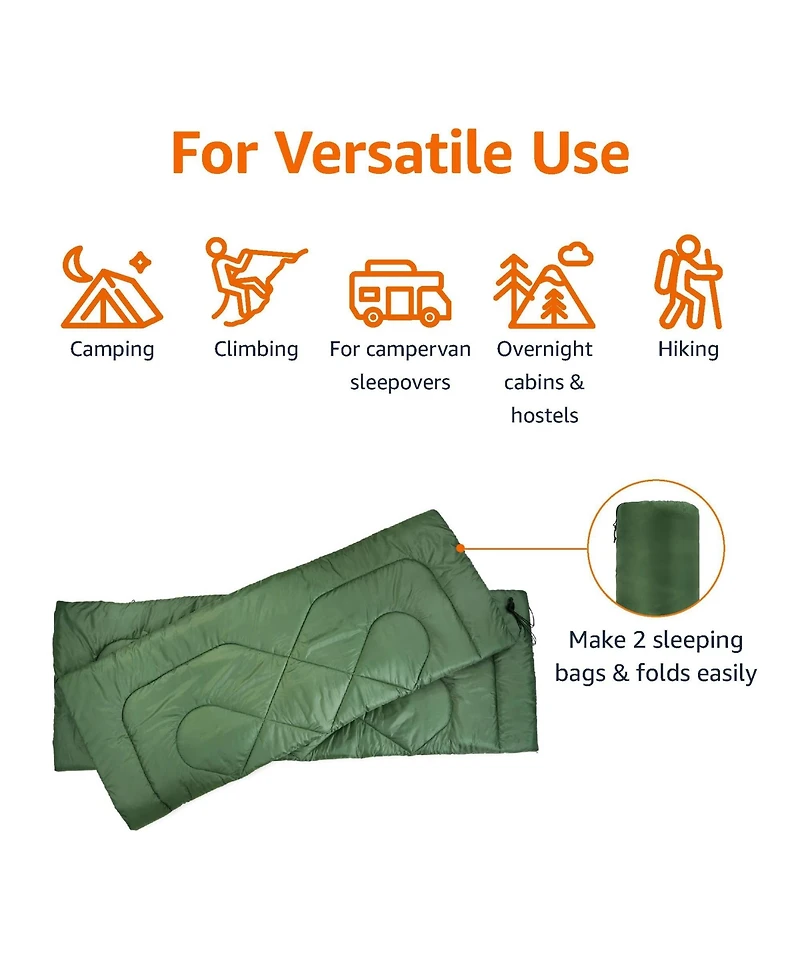 Gnuadz 40degree(s)F Cold Weather Two-Person Camping Sleeping Bag Camping Outdoor Recreation Gear