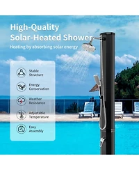 Gouun Solar Heated Outdoor Shower, 7.2 ft, 9.3-Gallon with Hand and Foot Tap