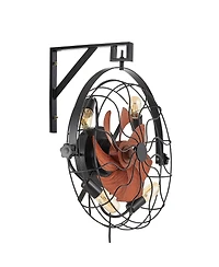 Mecale 21 Inch Wall Mount Fan with Light and Remote 6-Speed Adjustable