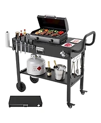 Ecooso Foldable Outdoor Grill Cart 31x17 Inch Magnetic Tool Rack