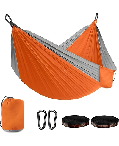 gaomon Durable Camping Hammock – 500lbs Portable Hammock Nylon Camping Hammock Chair - Double with Tree Straps - Portable for Travel, Backpacking