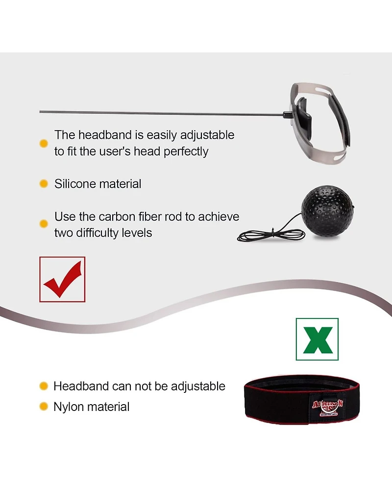 Hikeen Boxing Reflex Ball Mma Boxing Equipment 2 Difficulty Levels Adjustable for Adults and Kids Agility Training Punching Speed