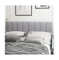 Gouun Linen Upholstered Headboard with Adjustable Width and Solid Wood Legs