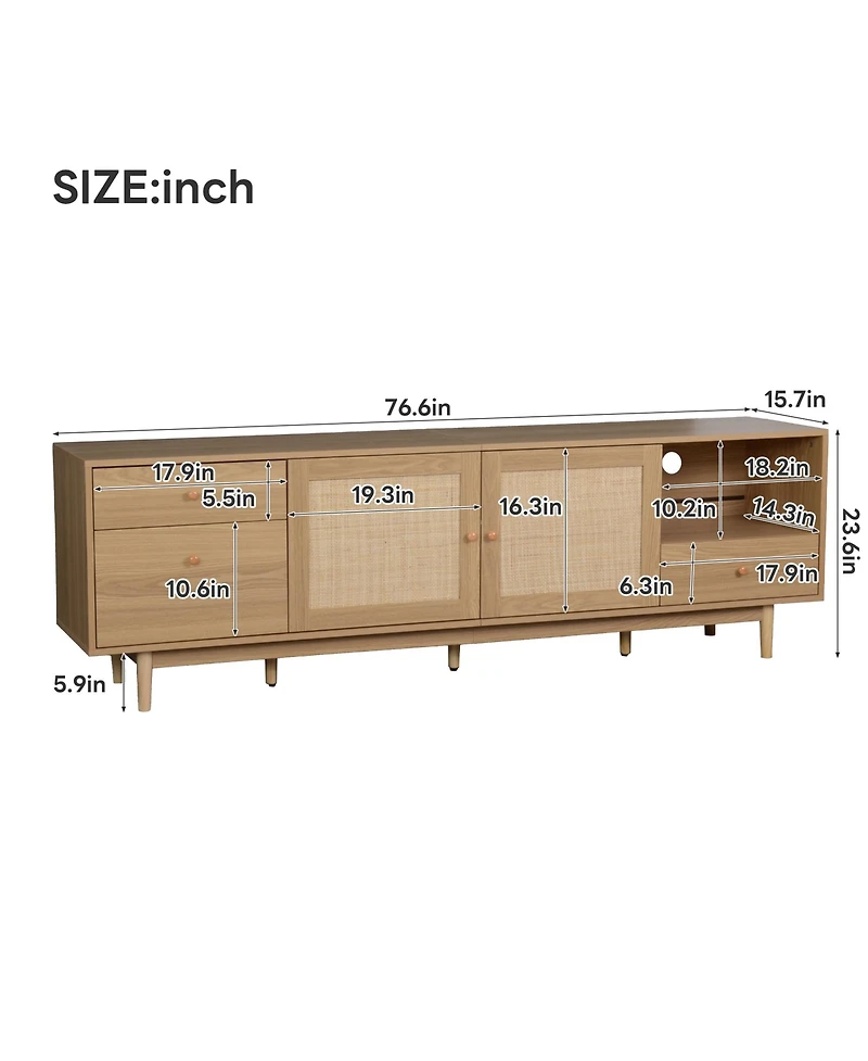 sumyeg Storage Cabinet with Drawers and Doors Tv Stand