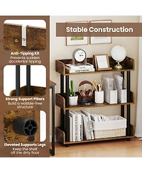 Sugift 3-Tier Bookshelf with Anti-Tipping Kit and Industrial Storage Unit for Living Room