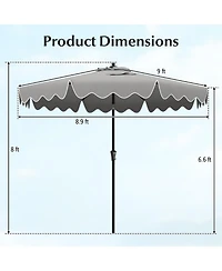 Sugift 9 Feet Patio Umbrella with Crank Handle and Push Button Tilt