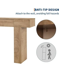 gaomon 47 in Long Console Table with Drawer, Wooden Rectangular Sofa Table Behind The Couch