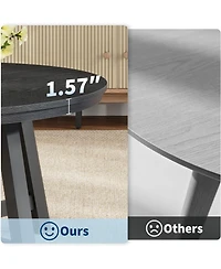 gaomon Round Coffee Table 36" Center Table,Large Coffee Table Accent Tables with Adjustable Feet, Living Room Tables with Thickened Legs