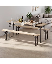 Slickblue Folding Picnic Table with Benches for 6 Portable Camping Table