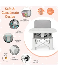 Sugift Portable Baby Booster Seat with Straps and Double Tray