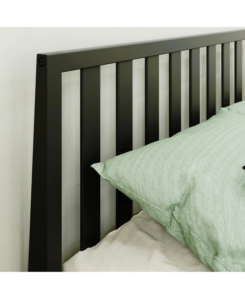 Max & Lily Scandinavian Bed Frame, Solid Wood Platform with Headboard for Kids