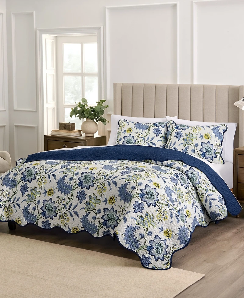 Waverly Maldives Percale 3-Pc. Quilt Set