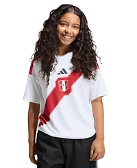 adidas Girls' 7-16 Peru Crewneck Home Fan Jersey T-Shirt