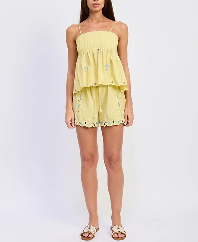 En Saison Women's Sleeveless Square Neck Top