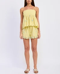 En Saison Women's Sleeveless Square Neck Top