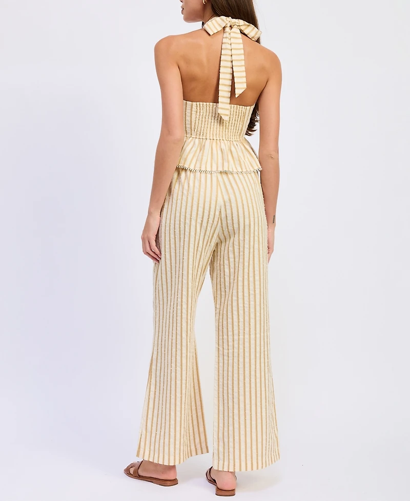 En Saison Women's Pull-On Self-Tie Waist Pants