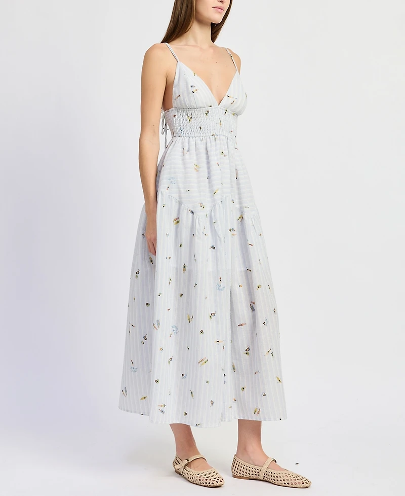 En Saison Women's Sleeveless V-Neck A-Line Maxi Dress