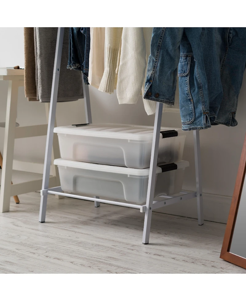 Iris Usa Clothes Rack for Hanging Clothes with Shelf, Freestanding Clothing Rack, Easy to Assemble Garment Rack, Metal, Sturdy Design, Multipurpose