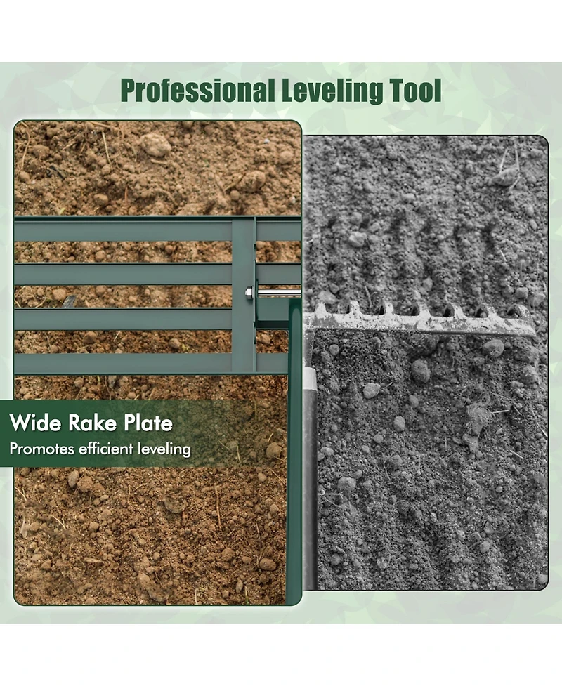 Sugift Heavy Duty Lawn Leveling Rake in for Soil