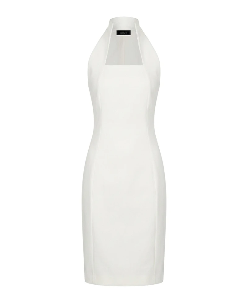 Ivonne Women's High Neck Cotton Mini Dress