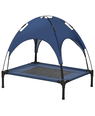Aostirmotor 30" Elevated Dog Cot, Uv protection canopy, breathable cooling, portable foldable, sturdy raised design