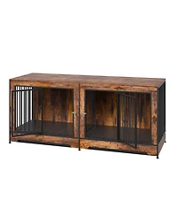 Aostirmotor 75" Wooden Dog Crate Furniture