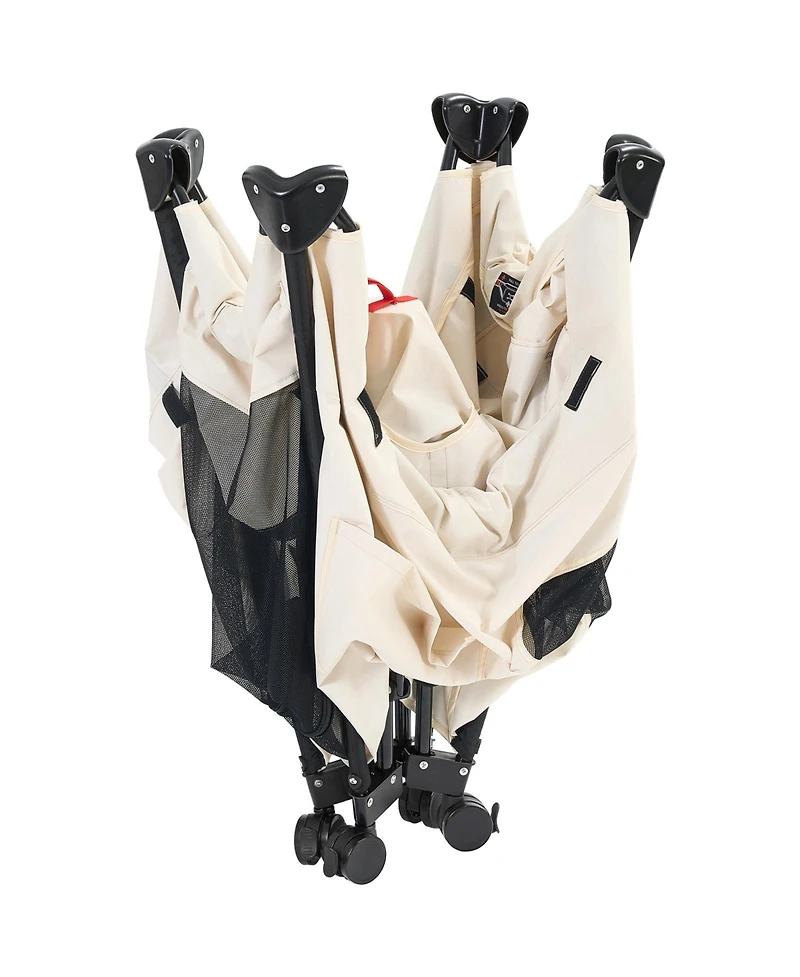 Aostirmotor Large Foldable Elevated Pet Lounge Bed with wheels and side storage bags, sturdy raised design, portable and convenient