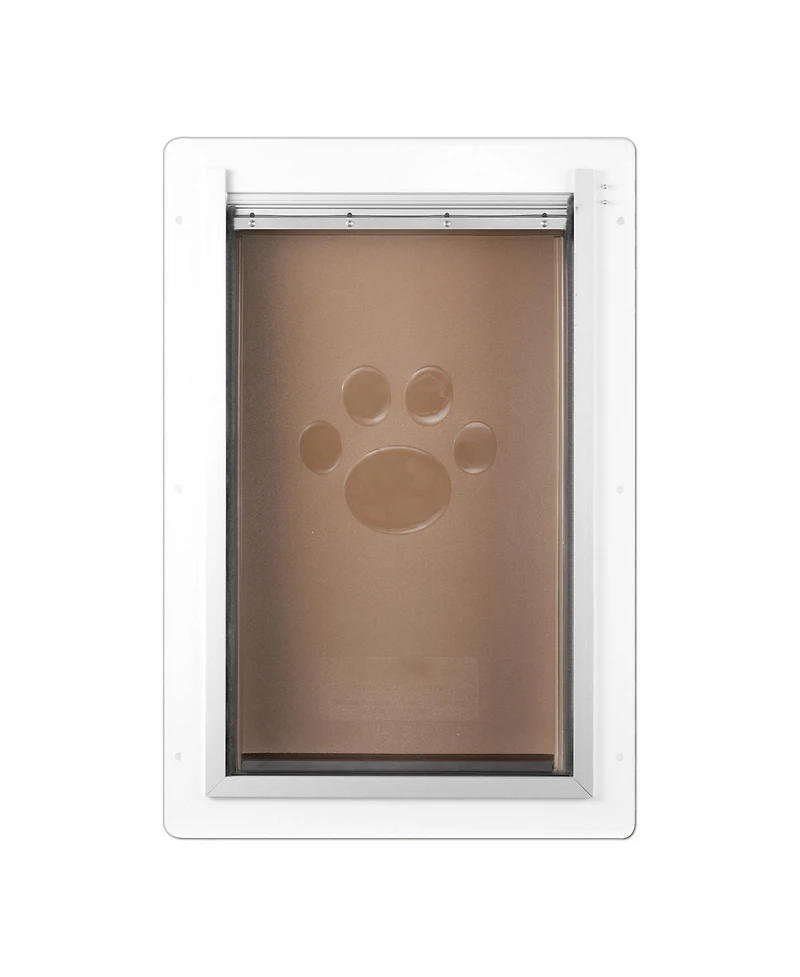 Aostirmotor Medium Wall-Mount Pet Door, lockable with 3 magnetic flaps, sturdy metal frame, energy-efficient and secure, easy installation