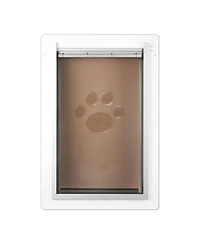 Aostirmotor Medium Wall-Mount Pet Door, lockable with 3 magnetic flaps, sturdy metal frame, energy-efficient and secure, easy installation