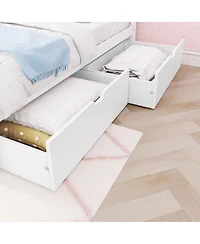 Max & Lily Full Size Bed Frame with Storage Drawers, Solid Wood Platform Bed for Kids