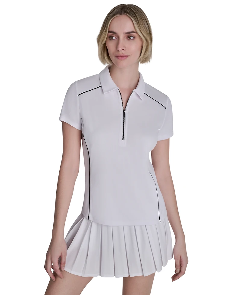 Dkny Sport Women's Court Pique Collared Neck Polo T-Shirt