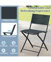 Sugift 3 Piece Folding Patio Bistro Set with Glass Table and Chairs