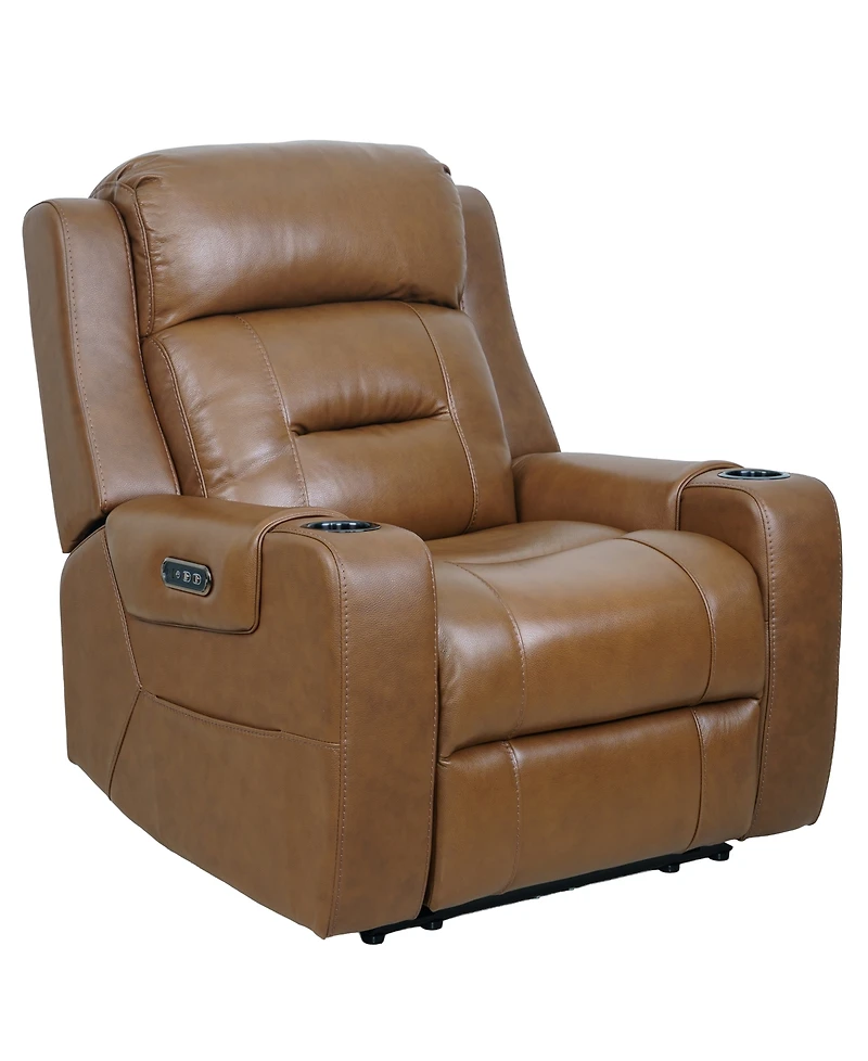 Belber Leather 41.75" Power Motion Lay Flat Recliner