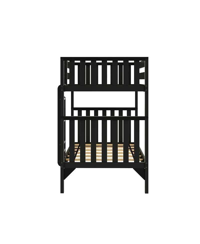 Max & Lily Bunk Bed, Scandinavian Solid Wood Twin over Beds for Kids