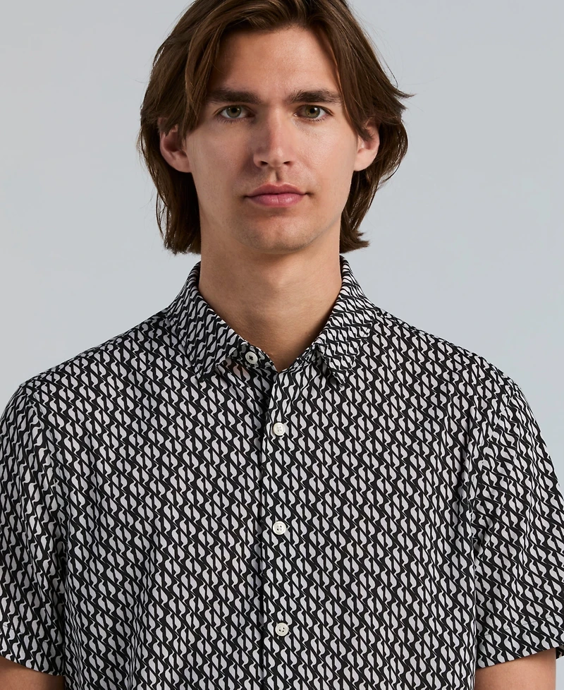 Perry Ellis Men's Slim-Fit Wave Print Shirt