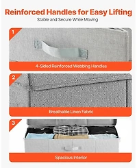 Gouun Foldable Under-Bed Storage Containers with Lids, 48L, 31.7 x 15.9 x 6.1 in, 2 Pack