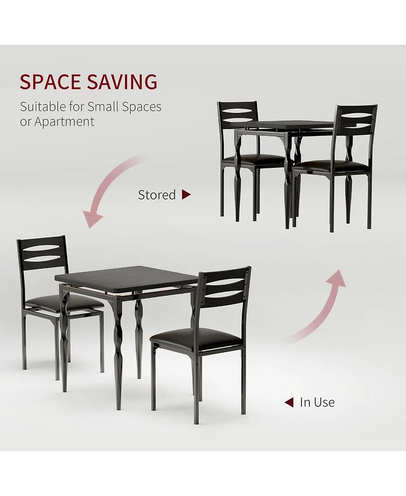 gaomon 3 Piece Dining Table Set, Farmhouse Style and Chairs Set for 2, Room Kitchen Apartment