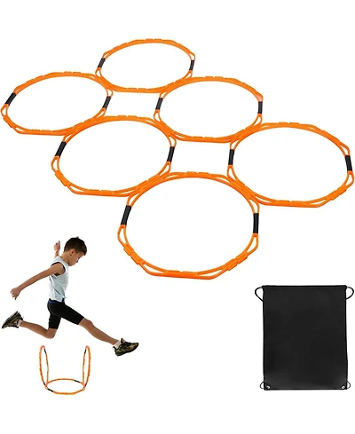 Hikeen Octagonal Agility Rings, Speed Rings, Youth Agility Footwork Training and Speed Hurdles Ladder, Fitness Equipment Sport Workout