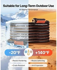 Sugift Garden Hose, 200 ft 5/8", Heavy Duty Hose with 10 Mode Nozzle for Gardening