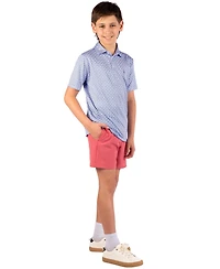 TailorByrd Boys Geo Floral Printed Performance Polo