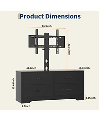 gaomon 63" Modern Tv Stand and Media Console for Up to 75" TVs - Mdf with Adjustable Mount, 6 Drawers.