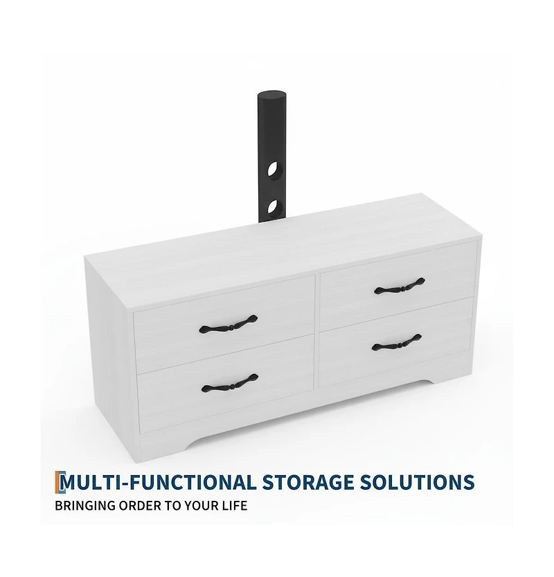 gaomon 63" Modern Tv Stand and Media Console for Up to 75" TVs - Mdf with Adjustable Mount, 6 Drawers.