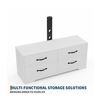 gaomon 63" Modern Tv Stand and Media Console for Up to 75" TVs - Mdf with Adjustable Mount, 6 Drawers.