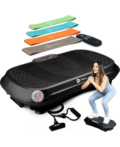LifePro Vibration Plate Machine – Whole Body Workout w/ Loop Bands for Weight Loss & Toning